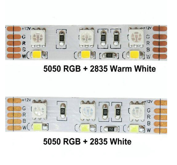 Article the LED lamp with 2835 + 5050 LED lamp belt RGBW Strip Light 12mm width 5meter(16.4ft)600LEDs